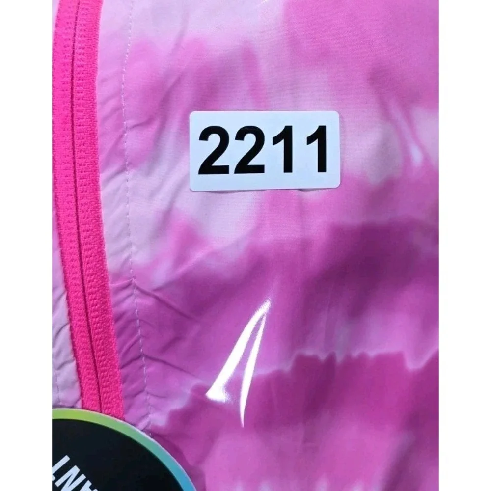 Girls XL Hurley Windbreaker Jacket Long Sleeve Full Zip Pockets Hyper Pink Logo